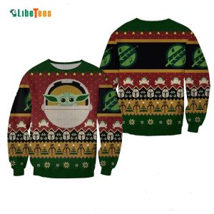 Baby Yoda Grogu Christmas Pattern, Star Wars Ugly Christmas Sweater