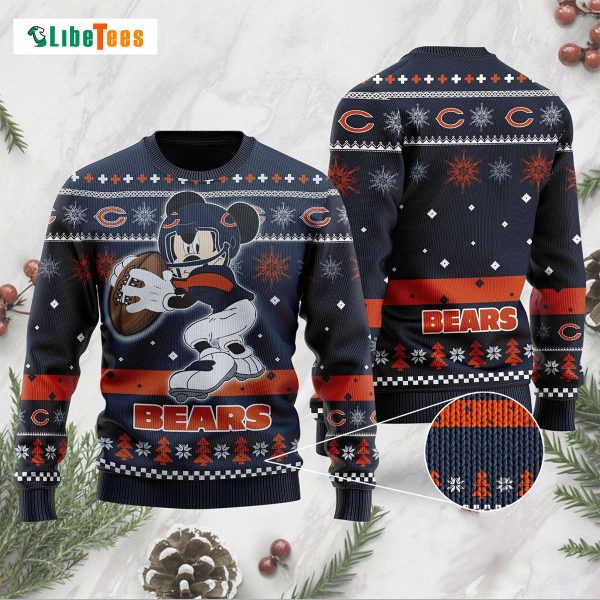 Chicago Bears Mickey Mouse Ugly Christmas Sweater