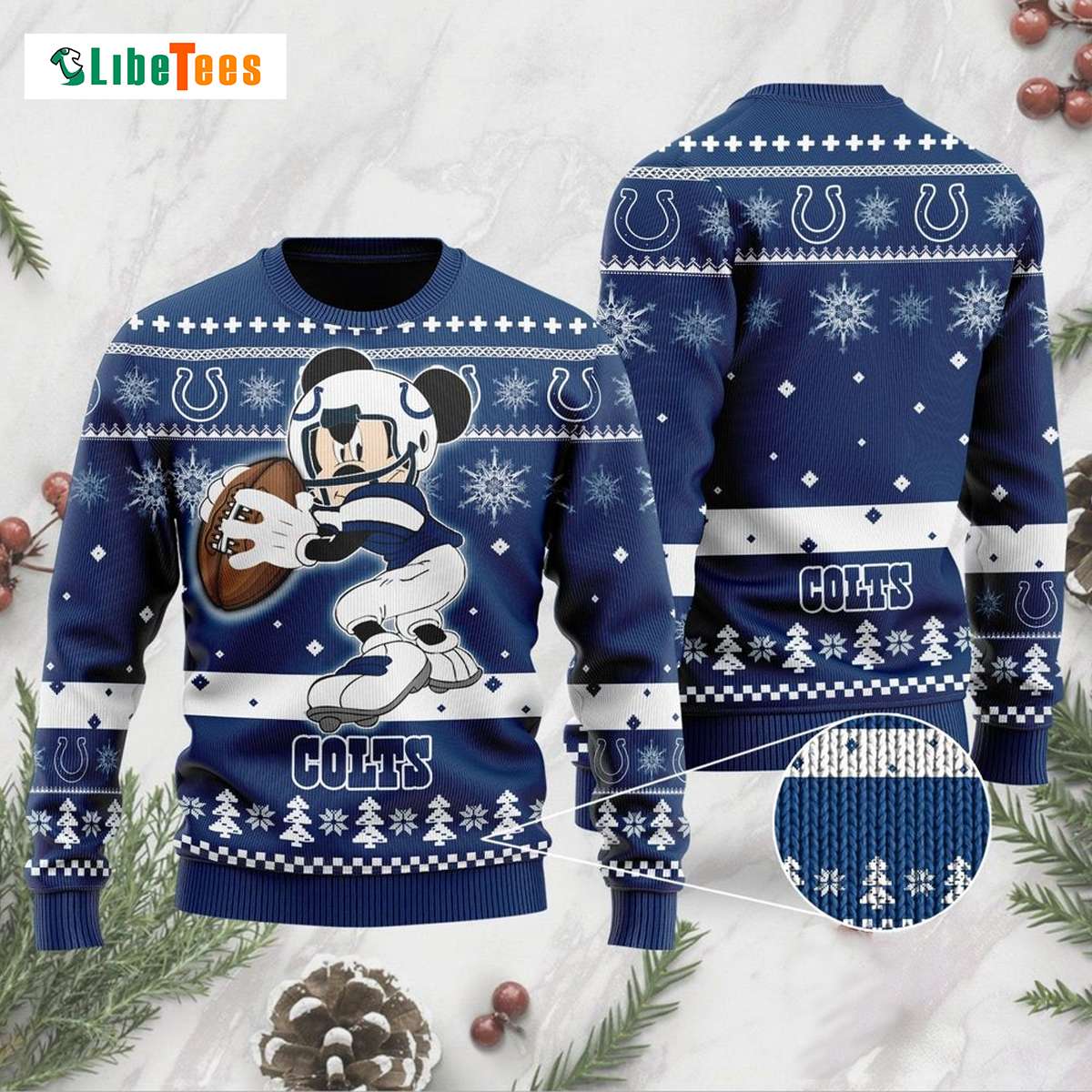 NFL Licensed Indianapolis Colts Busy Block Ugly Christmas Sweater