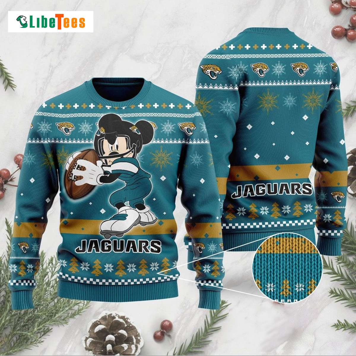 Jacksonville Jaguars Christmas Reindeers Pattern Ugly Christmas Sweater