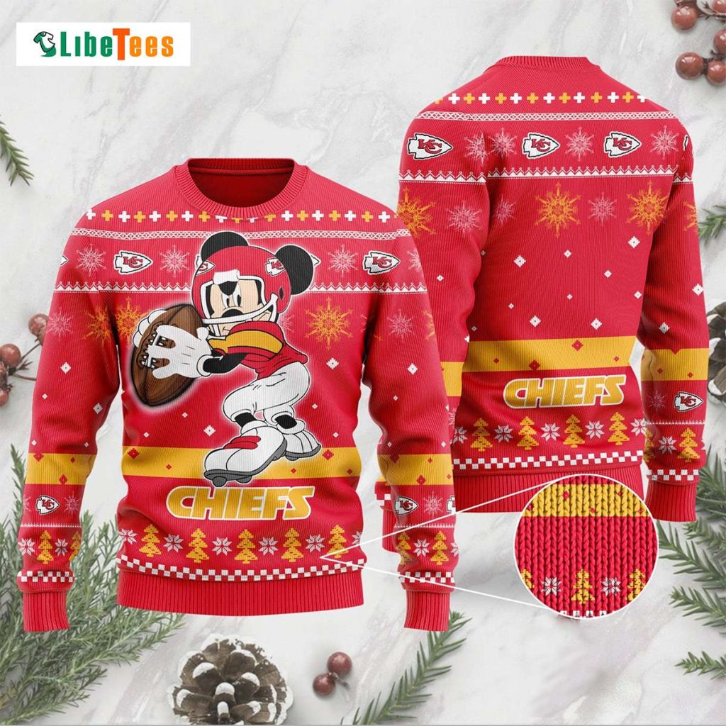 Kansas City Chiefs Mickey Mouse Ugly Christmas Sweater