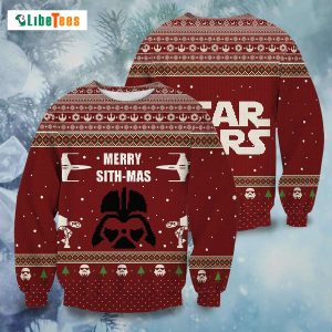 Merry Sithmas Christmas Pattern, Red Star Wars Ugly Christmas Sweater