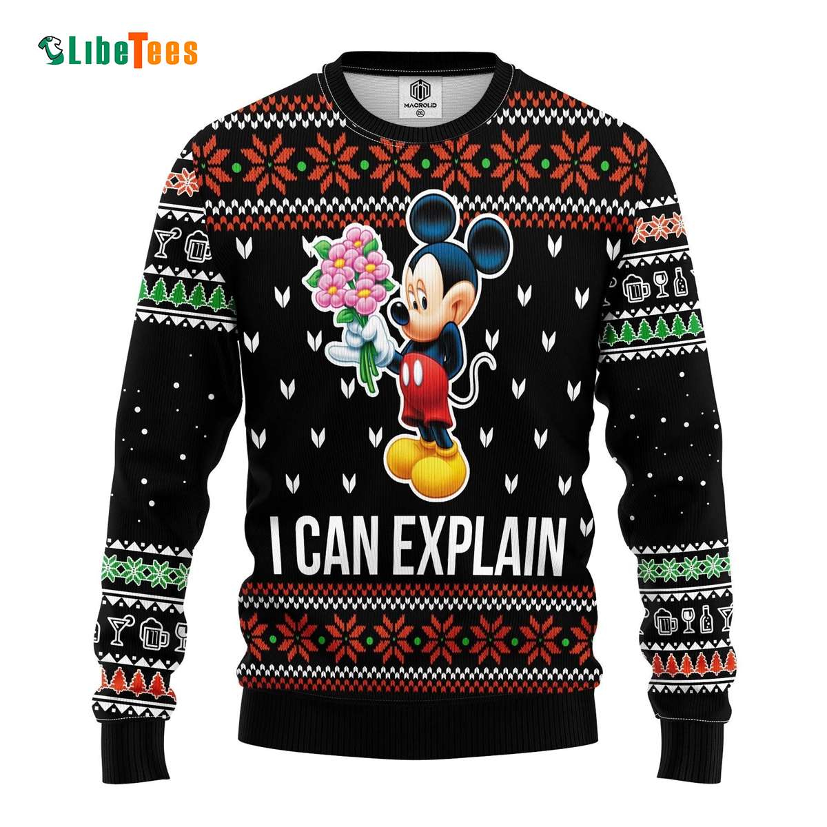 Mickey Mouse Playing Philadelphia Eagles Disney Ugly Christmas Sweater