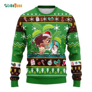 Santa Chibi Moana Disney Ugly Christmas Sweater
