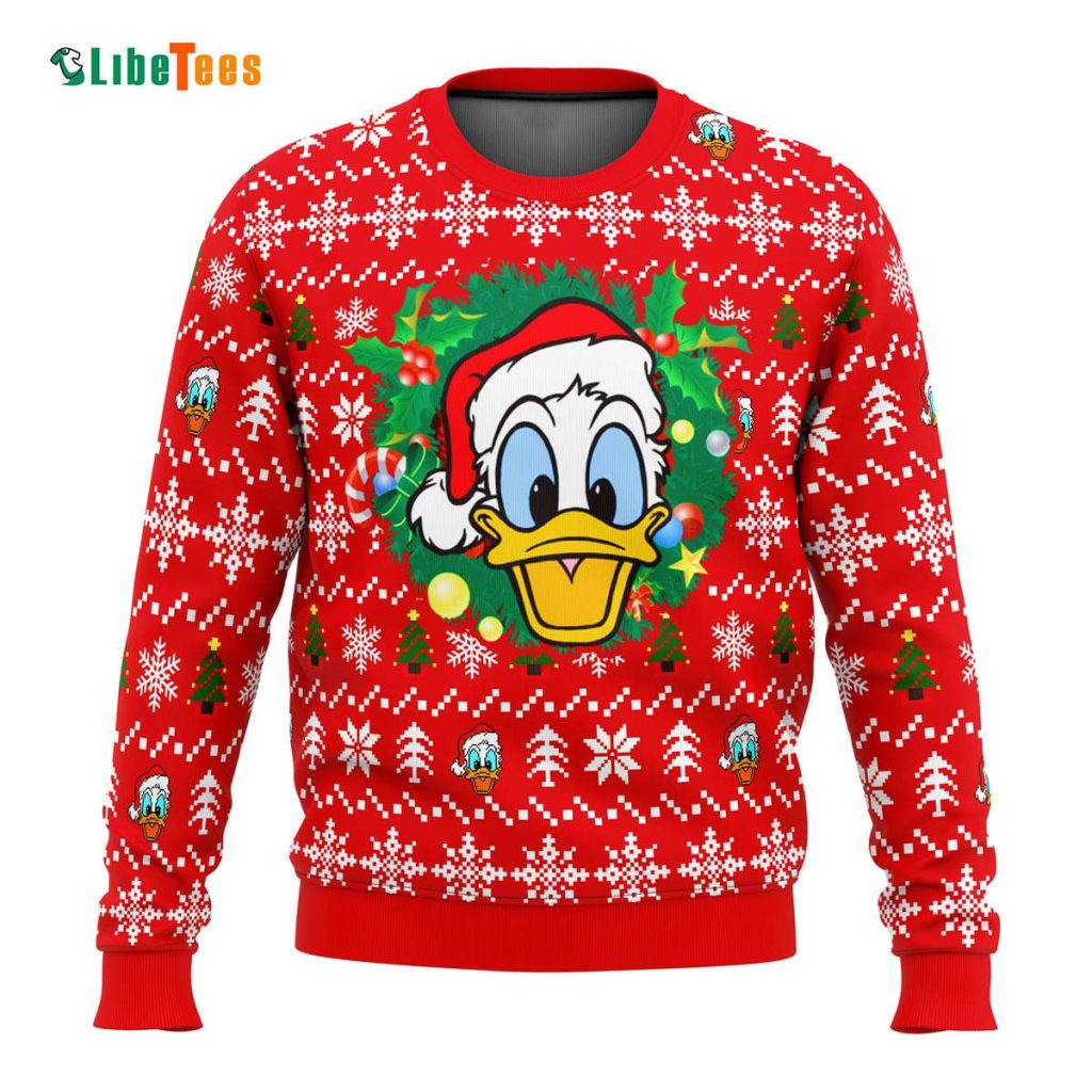 Santa Donald Duck Face Christmas Sweater