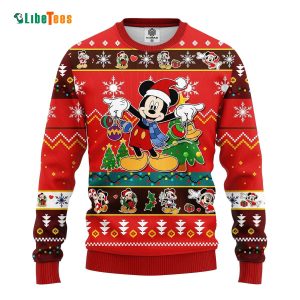 Santa Mickey Mouse Ring The Bell Disney Ugly Christmas Sweater