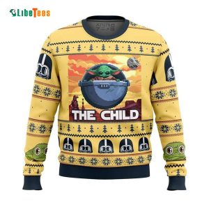 The Child Grogu Fly, Star Wars Ugly Christmas Sweater