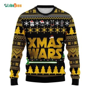 Xmas Wars Stormtrooper Darth Vader Pattern, Star Wars Ugly Christmas Sweater