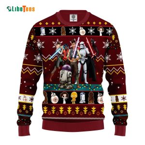 Dark R2 D2 Stormtrooper Darth Vader, Star Wars Ugly Christmas Sweater