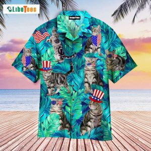 4th Of July Independence Day Cat Lover, Cat Hawaiian Shirt