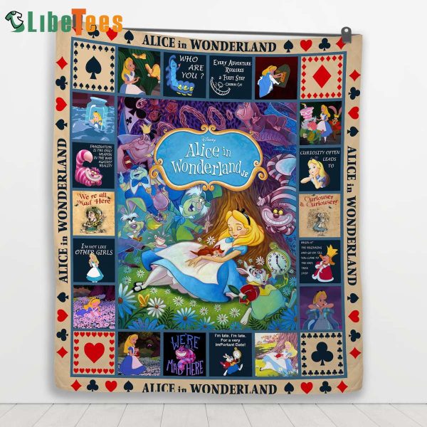 Alice In Wonderland Disney Quilt Blanket, Gifts For Disney Lovers