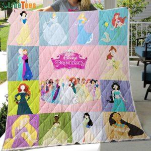 All Disney Princesses, Disney Quilt Blanket, Gifts For Disney Lovers