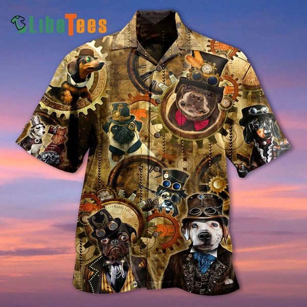 Amazing Steampunk Dog Hawaiian Shirts Vintage, Dog Hawaiian Shirt