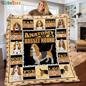 Anatomy Of A Basset Hound, Disney Quilt Blanket, Gifts For Disney Lovers