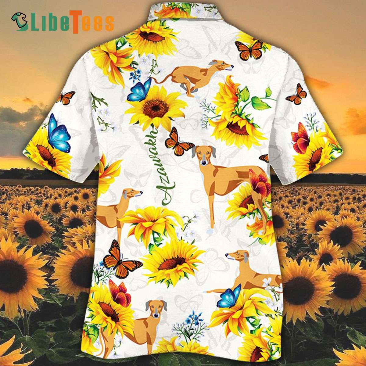 Azawakh Dog Lovers Sun Flower Hawaiian Shirt, Dog Hawaiian Shirt
