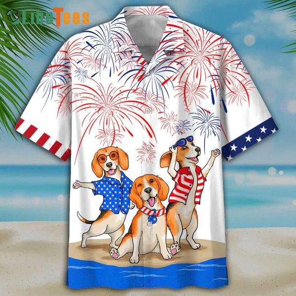 Beagle Independence Day Hawaiian Shirt, Dog Hawaiian Shirt
