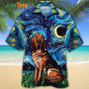 Bloodhound Oil Painting Hawaiian Shirt, Dog Hawaiian Shirt