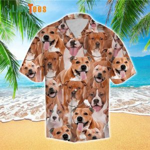 Brown Pitbulls Hawaiian Shirt, Dog Hawaiian Shirt