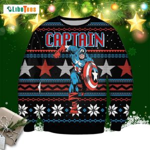 Captain America Marvel Ugly Sweater, Best Ugly Chrismas Sweater