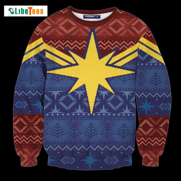 Captain Marvel Ugly Sweater, Cool Ugly Christmas Sweater