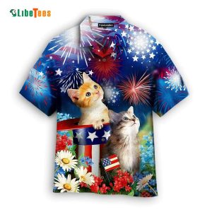Cat Happy 4Th Of July, Cat Hawaiian Shirt