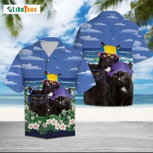 Cat Summer Beach Relax Shirt, Cat Hawaiian Shirt