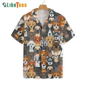 Cats And Dogs Seamless Pattern, Dog Hawaiian Shirt