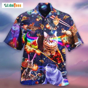 Cats Ride Food In Space, Cat Hawaiian Shirt