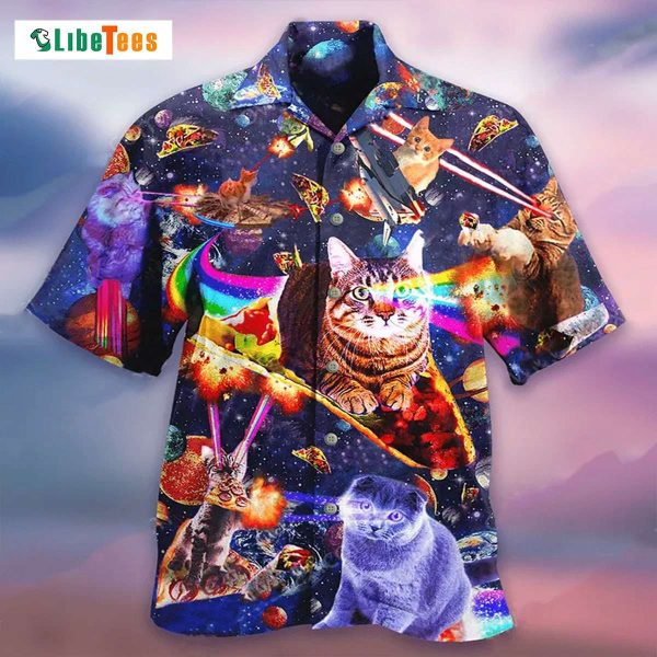 Cats Ride Food In Space, Cat Hawaiian Shirt