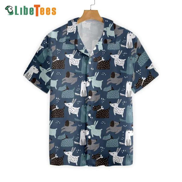 Childish Seamless Pattern, Dog Hawaiian Shirt