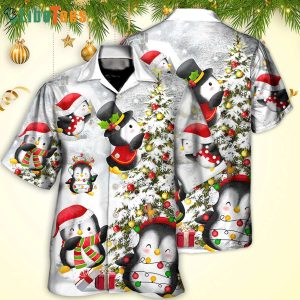 Chilling Penguin Family In Love, Xmas Hawaiian Shirt