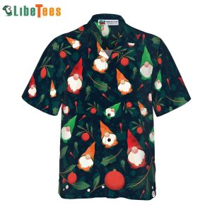 Christmas Gnome Pattern Shirt, Xmas Hawaiian Shirt