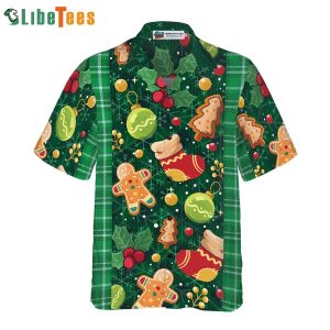Christmas Green Plaid Pattern Shirt, Xmas Hawaiian Shirt