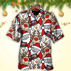 Christmas Santa Reindeer Funny, Santa Hawaiian Shirt