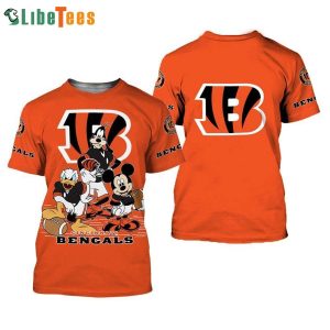 Cincinnati Bengals Mickey Mouse And Friends Disney 3D T-shirt, Gifts For Disney Lovers