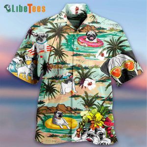 Cool Pug Loves Beach, Dog Hawaiian Shirt