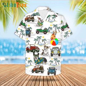 Corgi And Jeep Vintage, Dog Hawaiian Shirt