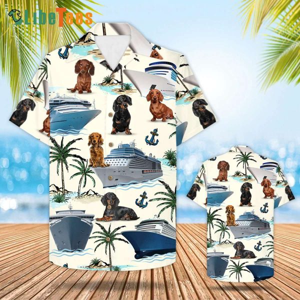 Cruising Dachshund Vintage, Dog Hawaiian Shirt