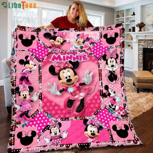 Cute Minnie Mouse Disney Quilt Blanket, Gifts For Disney Lovers