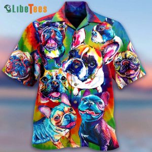 Cute Puppy Pitbull Colorful Hawaiian Shirts, Dog Hawaiian Shirt