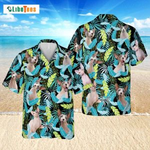 Cute Sphynx Cat Neon Leaves, Cat Hawaiian Shirt
