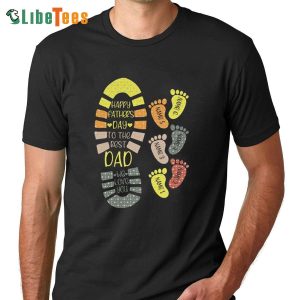 Dad and Kid Footprints Shirt, Personalized T Shirts For Dad, Great Gifts For Dad