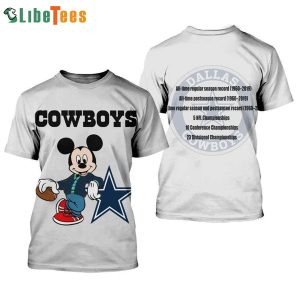 Dallas Cowboys Mickey Mouse Disney 3D T-shirt, Gifts For Disney Lovers
