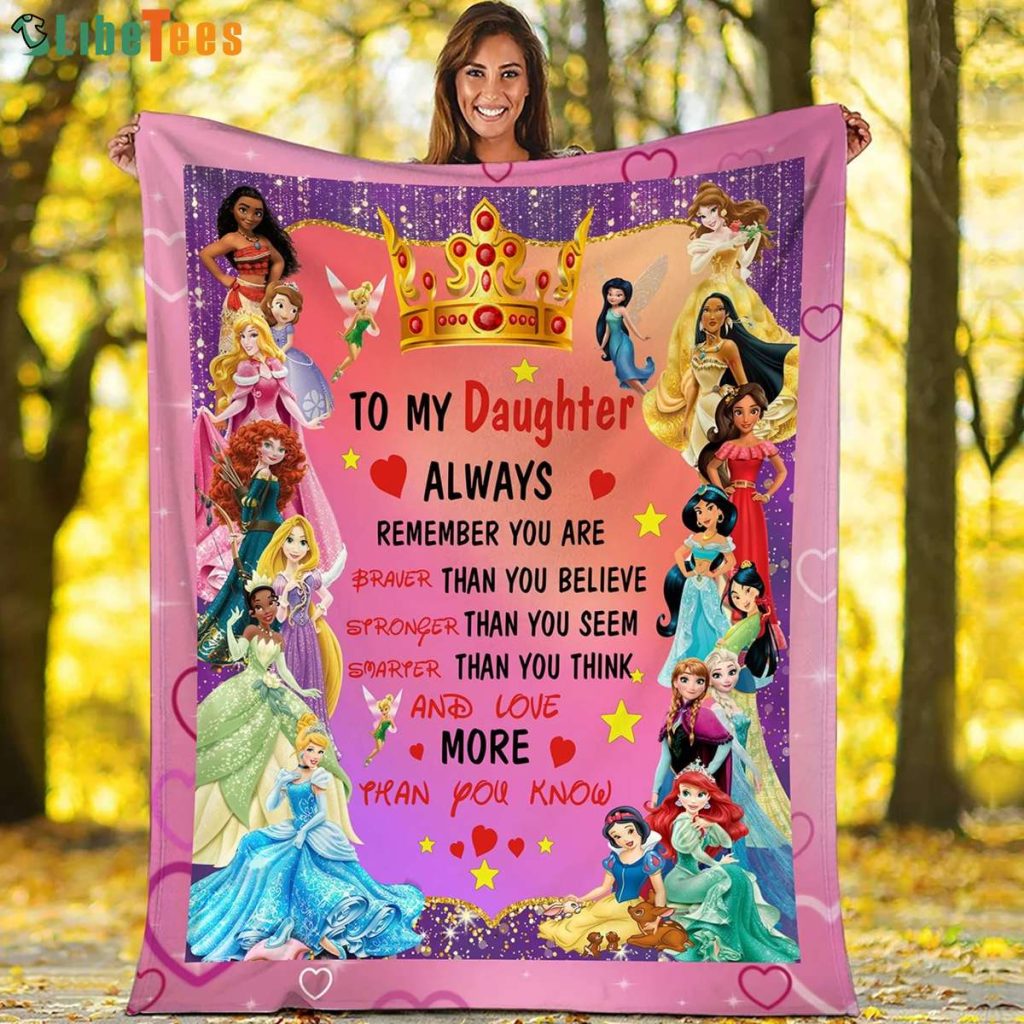 Disney Princess To My Daughter Disney Quilt Blanket