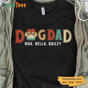 Dog Dad Retro,  Personalized T Shirts For Dad, Best Gifts For Dad