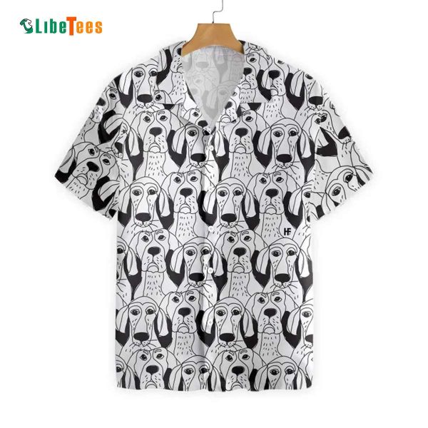 Dog Emotions Black And White Hawaiian Shirt, Dog Hawaiian Shirt