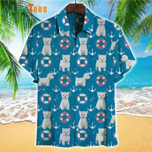 Dog With Swimming Float Pattern, Dog Hawaiian Shirt