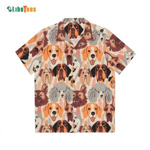 Dogs Fall Pattern Hawaiian Shirt, Dog Hawaiian Shirt