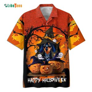 Dogs Hatwitch Happy Hallloween Hawaiian Shirt, Dog Hawaiian Shirt