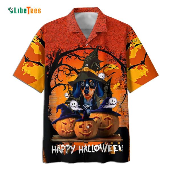 Dogs Hatwitch Happy Hallloween Hawaiian Shirt, Dog Hawaiian Shirt